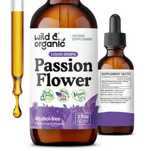 Wild & Organic's Passionflower Tincture - Relaxing Passion Flower Drops for Women - Liquid Passiflora Incarnata Herb - Vegan, Sugar & Alcohol-Free Extract Supplement