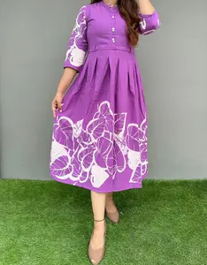 Lavender Cotton Flex Midi Dress