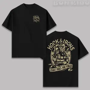 Hook & Irons Firefighter T-Shirt, Legacy Built Fire Forged Fireman Tee, Vintage Firefighter Graphic Shirt, Fire Department Pride First Responder Shirt