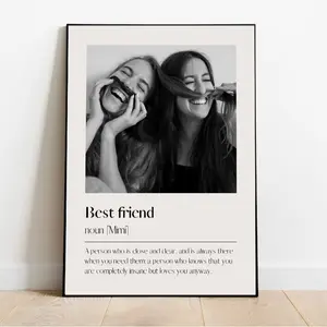Personalised Best Friend Print - Best Friend Definition Print Personalised Gift for Best Friend Gift for Her Birthday Gift Decor Poster
