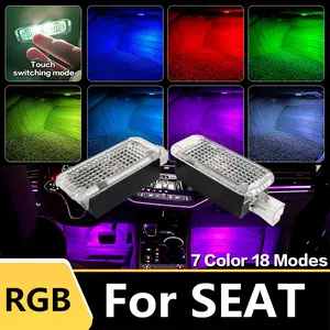 2X LED Car RGB Interior Footwell Light Atmosphere Lamp Accessories For SEAT Ateca Leon 5F MK3 Ibiza ST Toledo KG MK4 Alhambra 7N