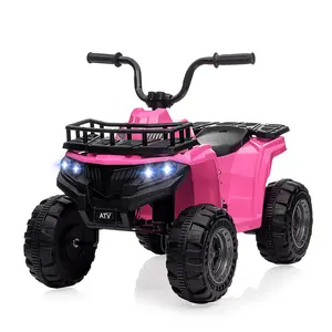 Kids 4-Wheeler Electric ATV, 12V Ride-On Quad w/ 1.8MPH Safe Speed, LED Headlights & Treaded Tires, for Ages 2-5, 66 lbs Capacity，Pink