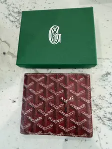 Pre-owned Goyard Coated Canvas Wallet Victoire in the iconic red Goyardine canvas