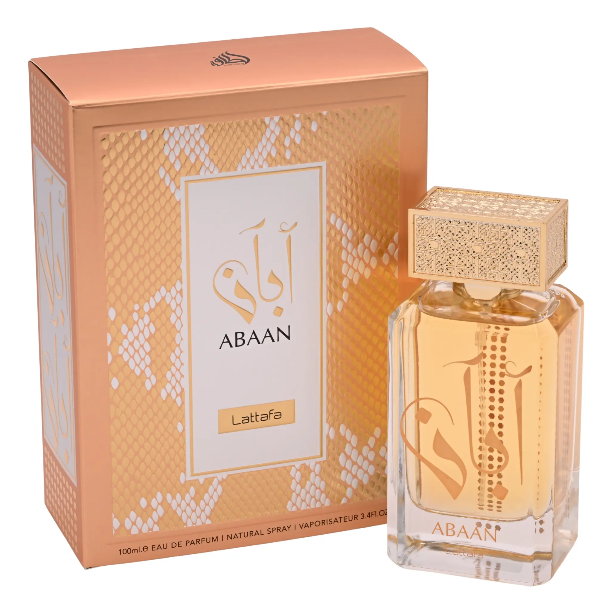 Lattafa Abaan Eau de Parfum Spray, 3.4 oz, Elegant Alluring Unisex Fragrance with a Woody Aromatic Profile and Energizing Top Notes, Elegant Alluring Fragrance
