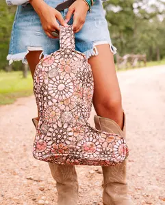 Pink Medallion Boot Bag