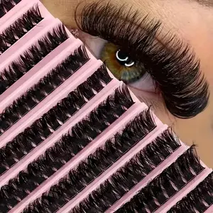 Individual Thick False Eyelashes, 1 Box 80D Natural Look Cosmetic Lash Extensions Supplies, Self Grafting D Curl Cluster Lash for Women & Girls Eye Makeup