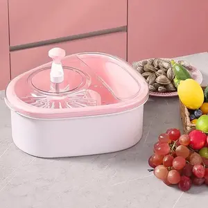 Manual Fruit Washer Spinner Bowl with Bristle Brush