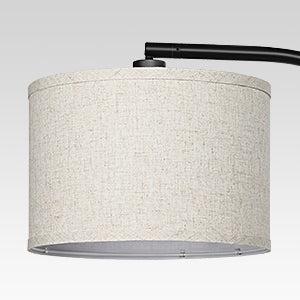 DEWENWILS Arched Floor Lamps with Adjustable Beige Line Lampshade, Standing Tall Arc Lamp for Living Room, Bedroom, Office, Simple Design Farmhouse Style (Black)-HLFL04E