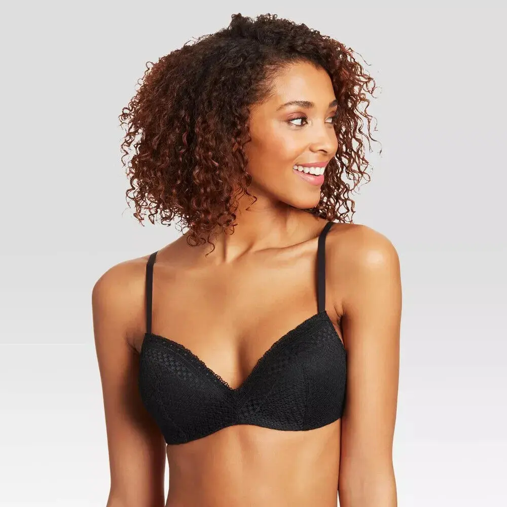 Maidenform Self Expressions Women's 2pk Wireless Bra SE0583 Beige/Black 34D Spandex Womenswear