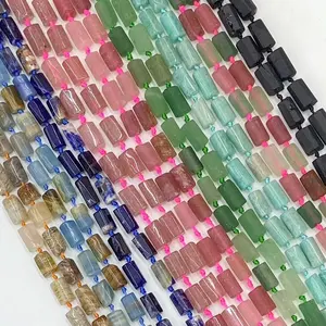 8mmx14mm Varied Kinds Natural Cylindrica Gemstone Loose Beads For Jewelry Making Design DIY Handmade Crafts Bracelet, Necklace, Earrings AAA Quality 15.5 Inches Long, Semi Precious Stone