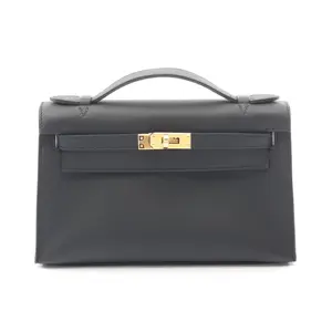 Pre-owned HERMÈS Calfskin Shoulder Bags Hermes Pochette Kelly Mini Swift Leather Bag