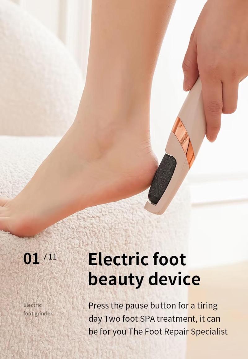 Electric Foot Callus Remover Machine, Wireless Pedicure Foot File, Rechargeable Exfoliating Tool for Foot Care, Home & Travel Use