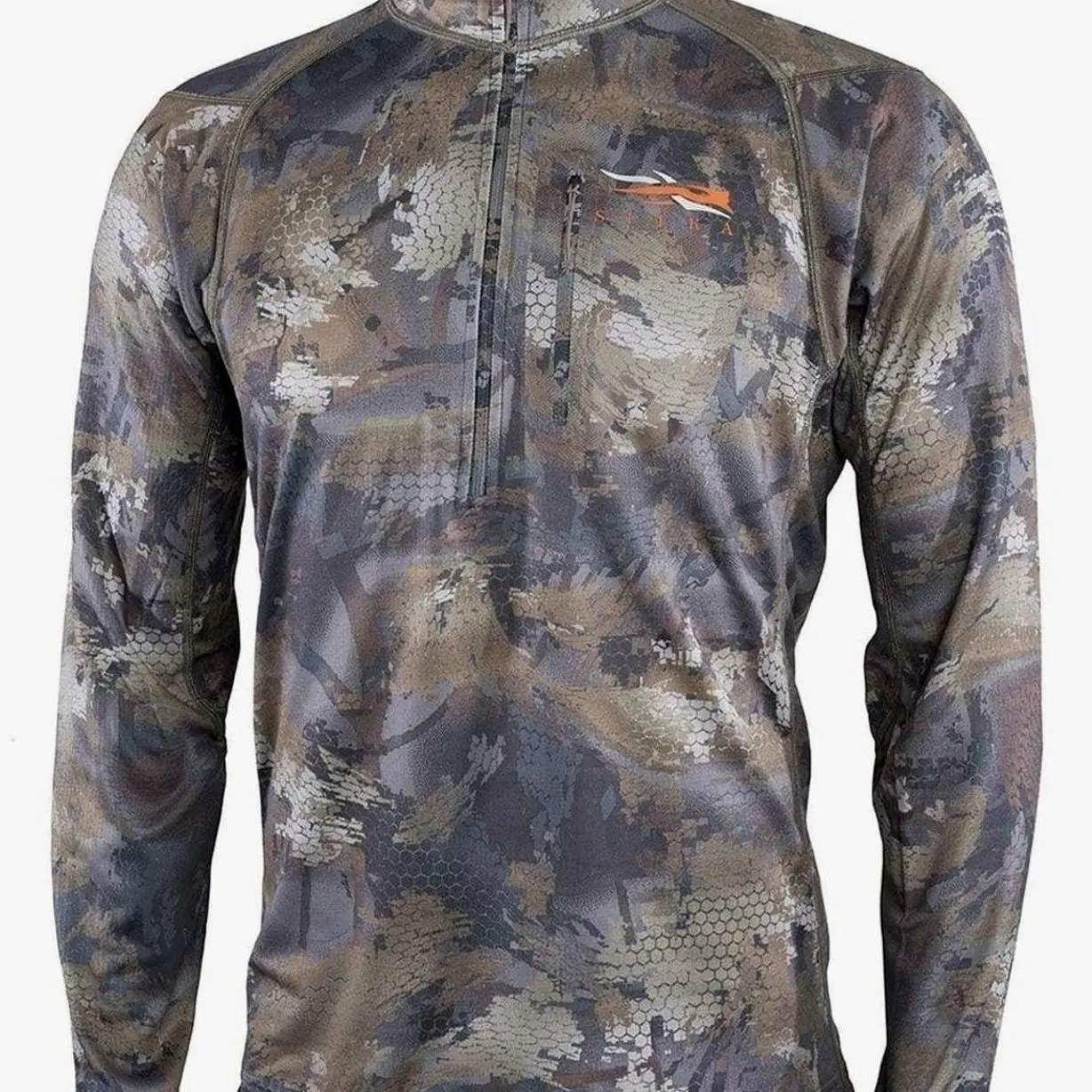 S!TKA Gear Men's Core Midweight Zip-T Long Sleeve Hunting Shirt | No Chest Pocket