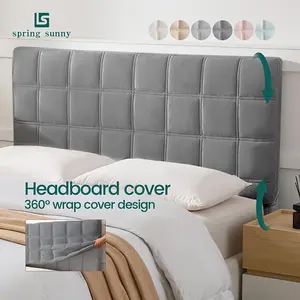 1 PC Bed Headboard Thicken Headboard Slipcover Quilted Headboard ，Encrypted Thick，Protector CoverThicken Quilted Cover Super Short Elastic Plush Bed Head Slipcover for Full Size Bed Washable Headboard Protector，for Bedside Decoration（Gray ）