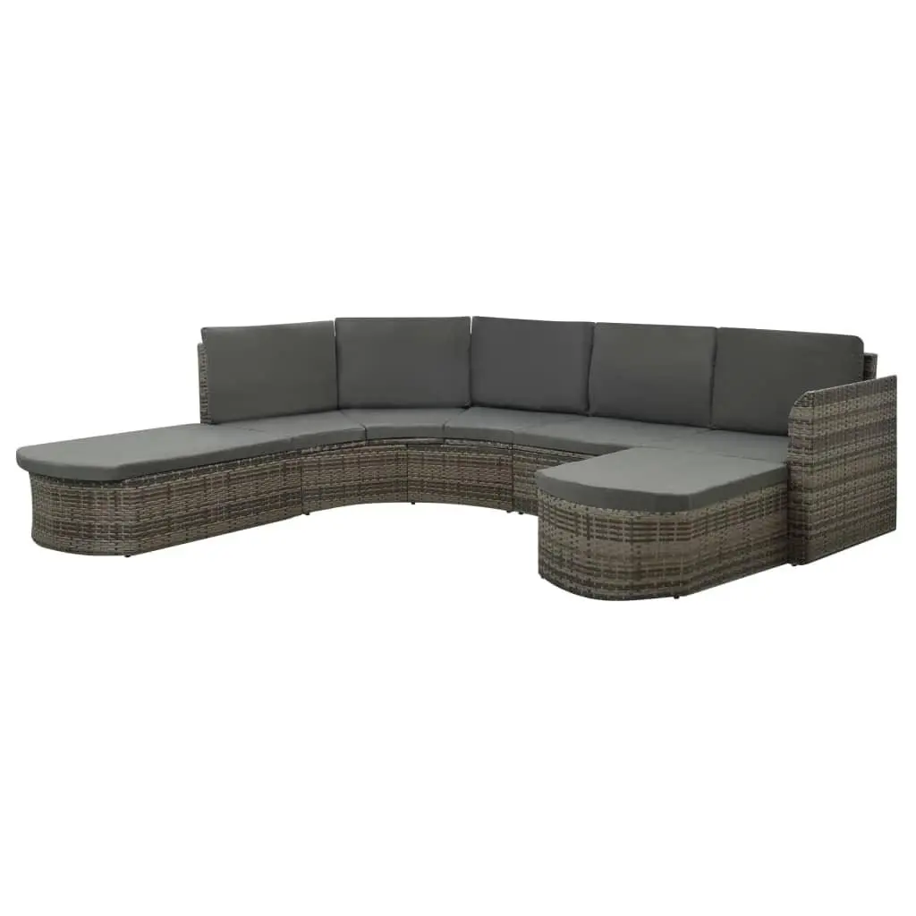 vidaXL Patio Furniture Set 4 Piece Sectional Couch Outdoor Sofa Poly Rattan 3004991