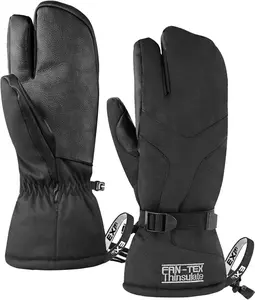 Winter 3-Finger Ski Gloves Warm Insulated Snow Mittens for Cold Weather Snowboard Snowmobile