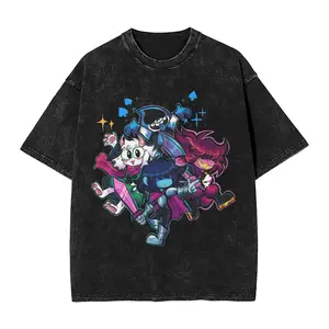 Washed T Shirt Ralsei Deltarune Hip Hop Novelty T-Shirt Harajuku  Streetwear Short Sleeve Summer16Tops Tees for Men Women