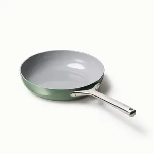 Caraway Home 10.5" Fry Pan Sage: Nonstick Ceramic, Stainless Steel Handle, Oven-Safe to 550°F, Induction Compatible