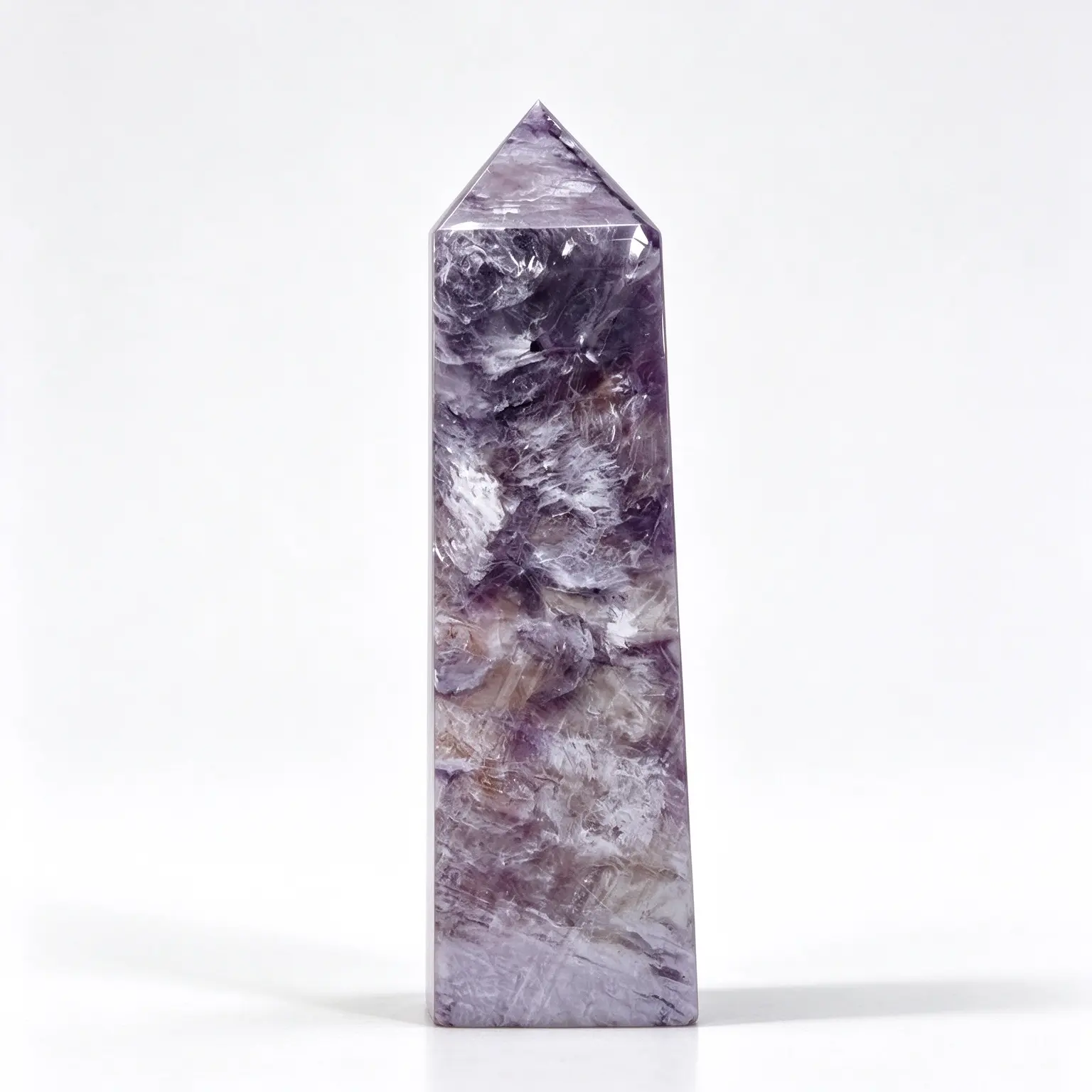 Gemmy Lepidolite Purple Mica Tower Point + Natural Polished Purple Mica, Hexagonal Obelisk, for Home Decor & Crystal Gift + Not Amethyst Crystal, Healing Crystal Tower For Meditation Altar labradorite ethiopian opal rock collection