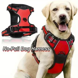 Reflective Dog Harness and Retractable Leash Combo - Adjustable Chest Strap Anti-Choke Design with Control Soft Handle| All sizes, outdoor walking, training| Small to Large Dogs