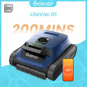 [2026 New] Gosvor Pool Vacuum LiteVac G1, Wall & Waterline & Platform Cleaning, Pool Vacuum, 15.2 lbs Ultra-Lightweight, Up to 200-Min Runtime, Double Filtration, Smart Navigation & App, For Pools up to 2153 sq.ft