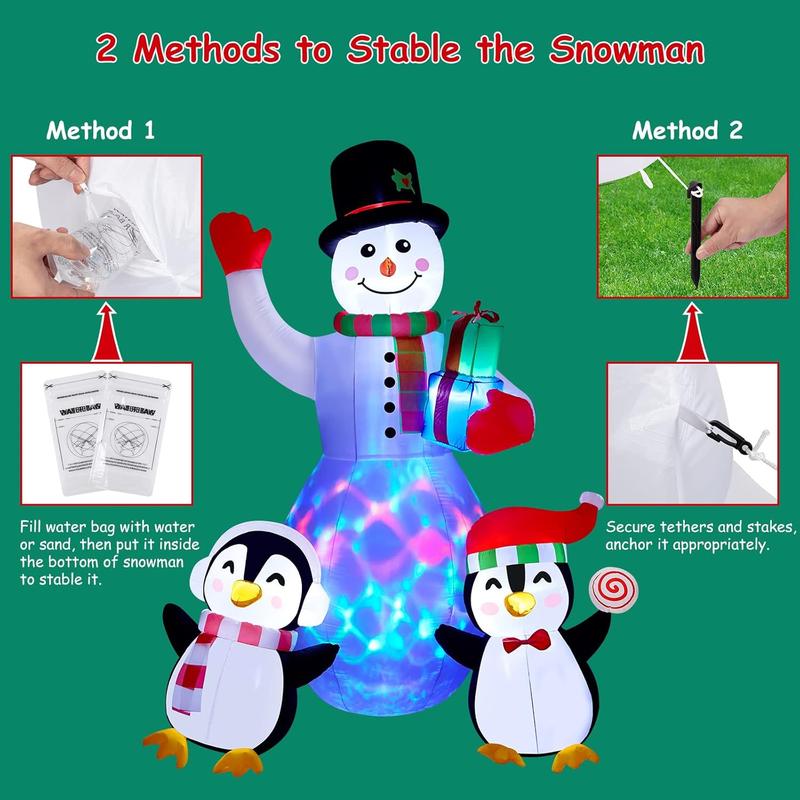 Christmas Inflatables Outdoor Decorations, 8 FT Inflatable Snowman with Penguins, Blow Up Xmas Decorations Clearance Indoor Outdoor Yard Patio Lawn Decor with LED Christmas Lights Christmas Inflatables Outdoor Decorations, 8 FT Inflatable Snowman with Penguins, Blow Up Xmas Decorations Clearance Indoor Outdoor Yard Patio Lawn Decor with LED Christmas Lights