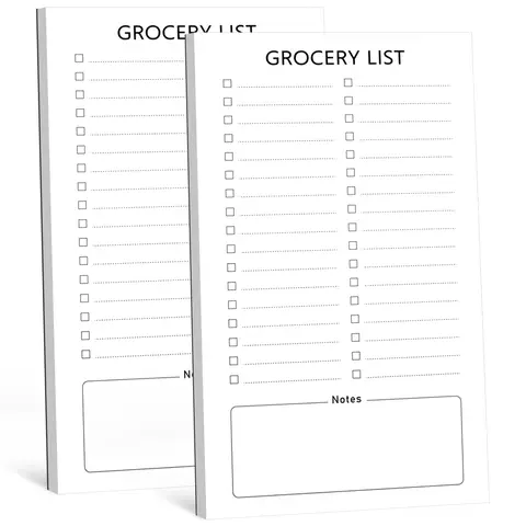 Magnetic Grocery List Pad for Fridge, 60 Sheets Per Notebook, Full Magnet Back Design, Organizer, Menu Planner, Office Stationery Supplies, Ideal for Organizing & Reminders