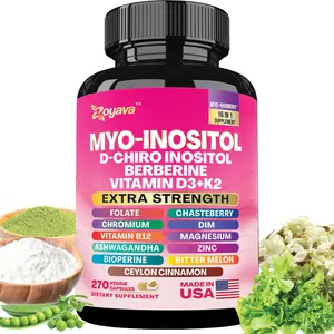 Zoyava MYO-Inositol D-Chiro Inositol Berberine Vitamin D3 + K2 Strength