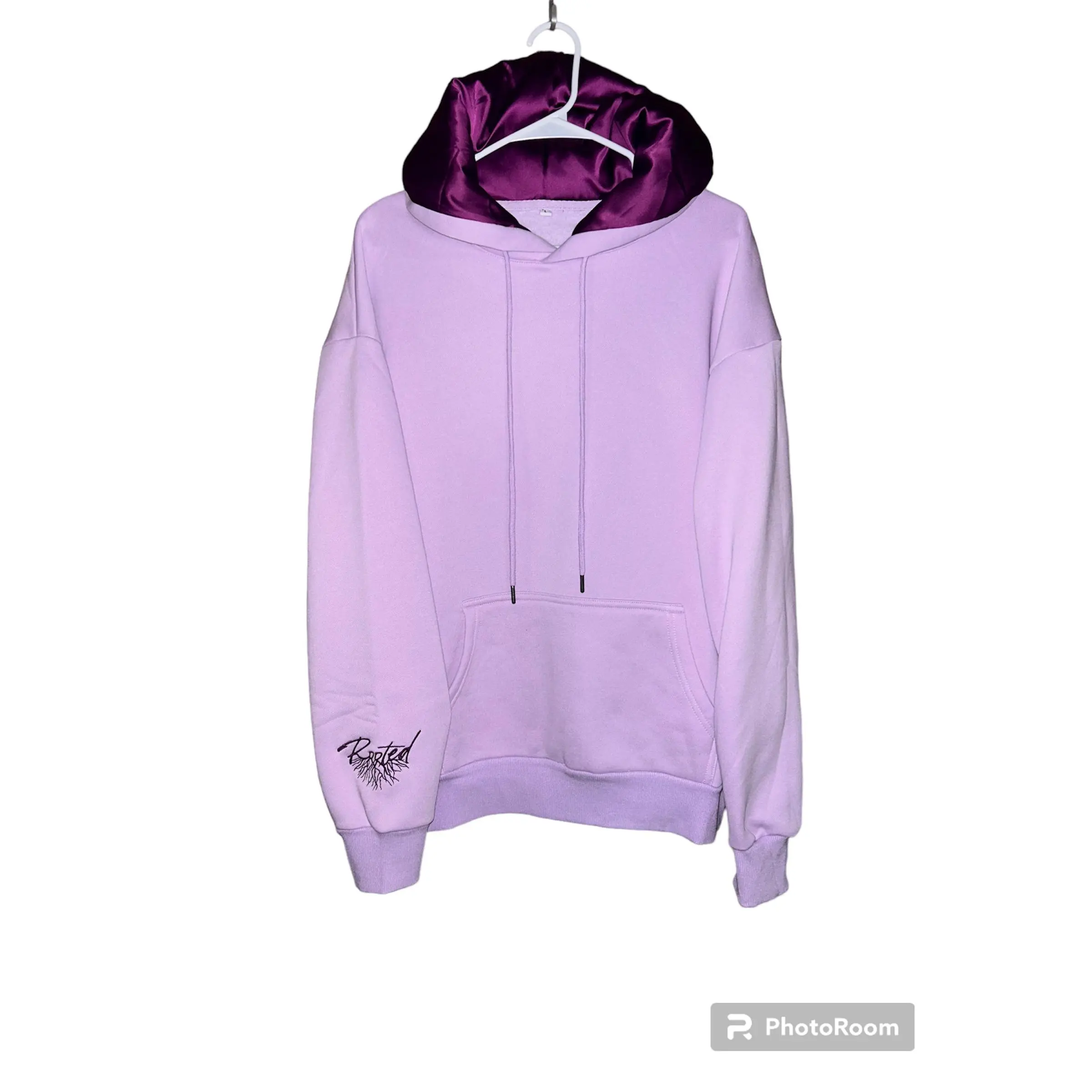 Lilac Satin-Lined Hoodie
