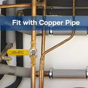 1/2" Press X Press Pro Brass Ball Valve with EPDM, 1/4" Turn Full Port Shut Off Stop Ball Valve, For Copper Tubing Connection (Pack-10)