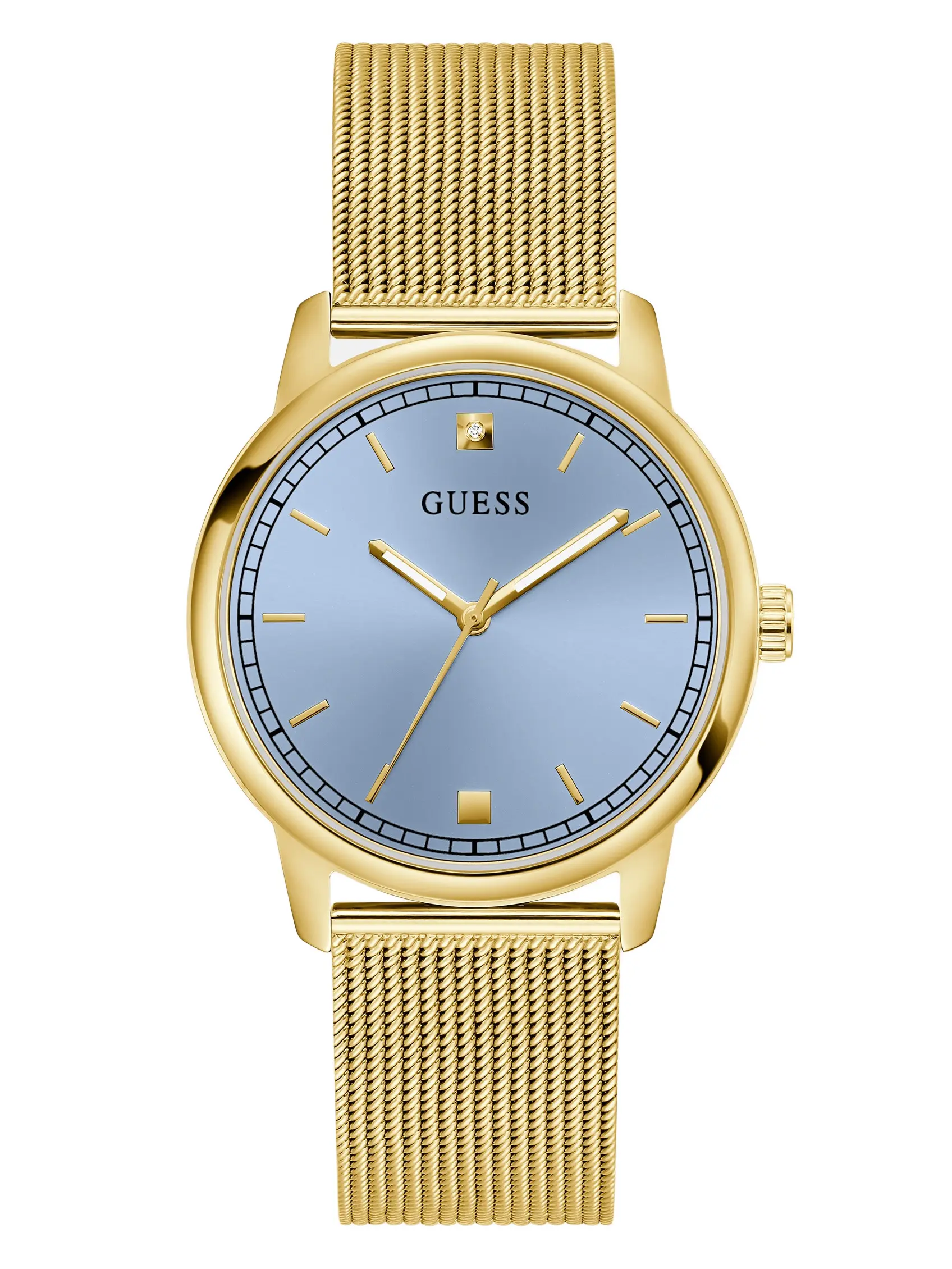 GUESS Female Gold-Tone and Blue Analog Watch