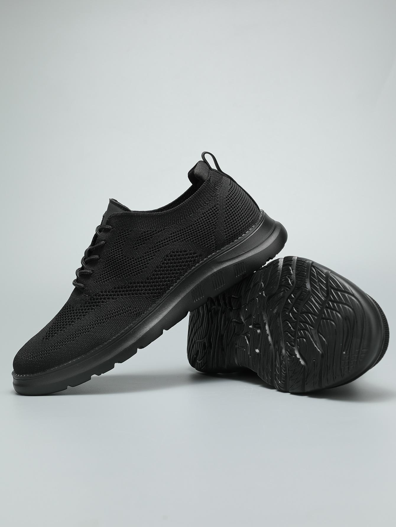 Men's Casual Mesh Breathable Solid Color Slip on Shoes, Lightweight Comfortable Sports Running Shoes,Knitted Mesh Breathable AndComfortable Platform Sneakers Closed Boy Trainer Footwear Runner Training Athletic