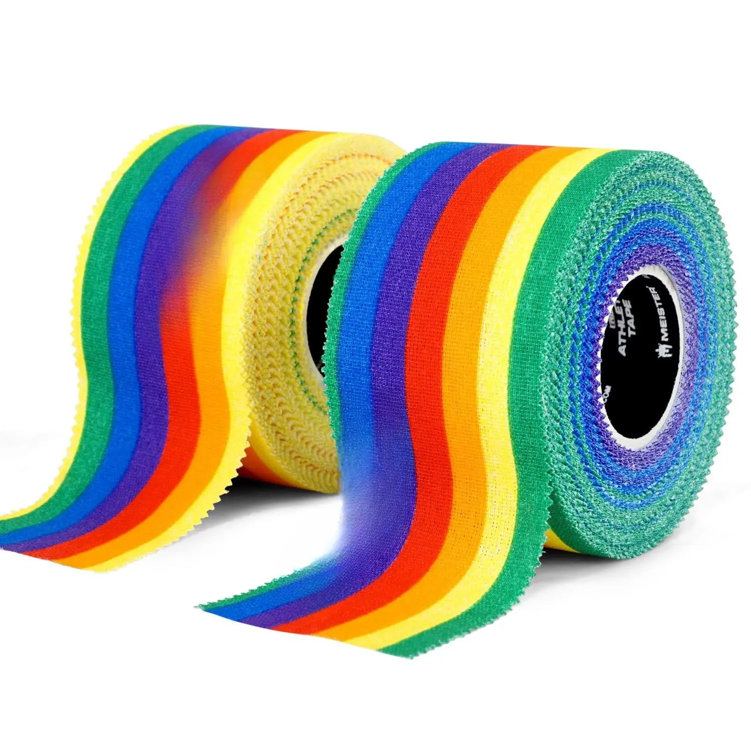 Patterned Cotton Athletic Tape (2 Rolls, 20 yd Total, 1.5 in x 10 yd Each) - Hand-Tearable Rigid Tape for Ice Hockey, Gym Training, 20 Yard Total