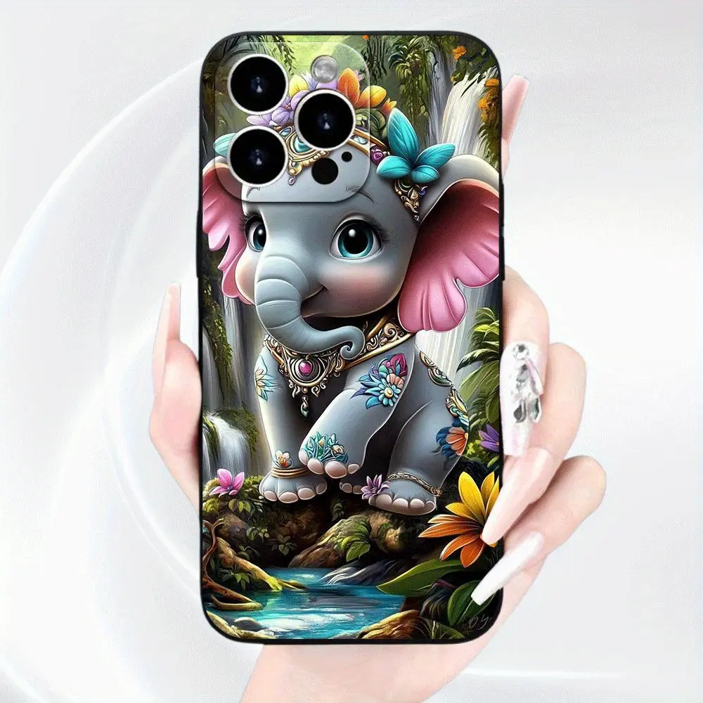 iPhone Elephant Phone Case, Black TPU Soft Protective Cover, Suitable for  iPhone 11/12/13/14/15/16/17Pro Max - TikTok Shop