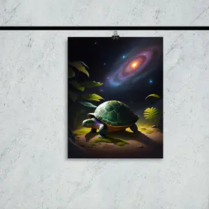 Artistic Matte Space Turtle Wall Poster Print Decor  Ornaments Decoration Photo Room