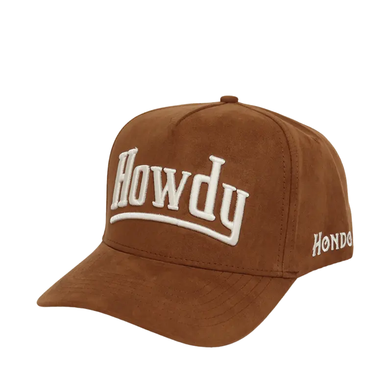 Howdy Trucker Hat | Trendy Trucker | Brown Suede | Howdy Saddle | Hondo