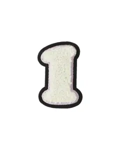 1 White Chenille Varsity Number Patch