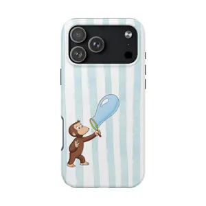 Cute Monkey Blowing Bubbles Phone Case for iPhone 17 Series - Premium Polycarbonate & TPU Protection with Glossy Finish and Full Functionality