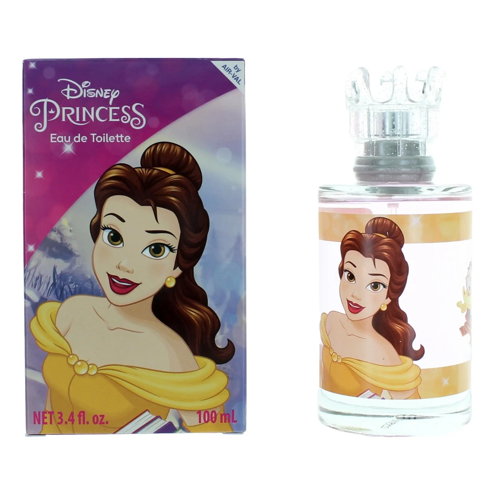 Disney Princess Belle Eau de Toilette, 6 Piece Box Set, 3.4 oz (100ml) Bottle, Princess Theme Fragrance for Kids, Great Choice for Gifting, 100Ml Perfume, Charming Bottle