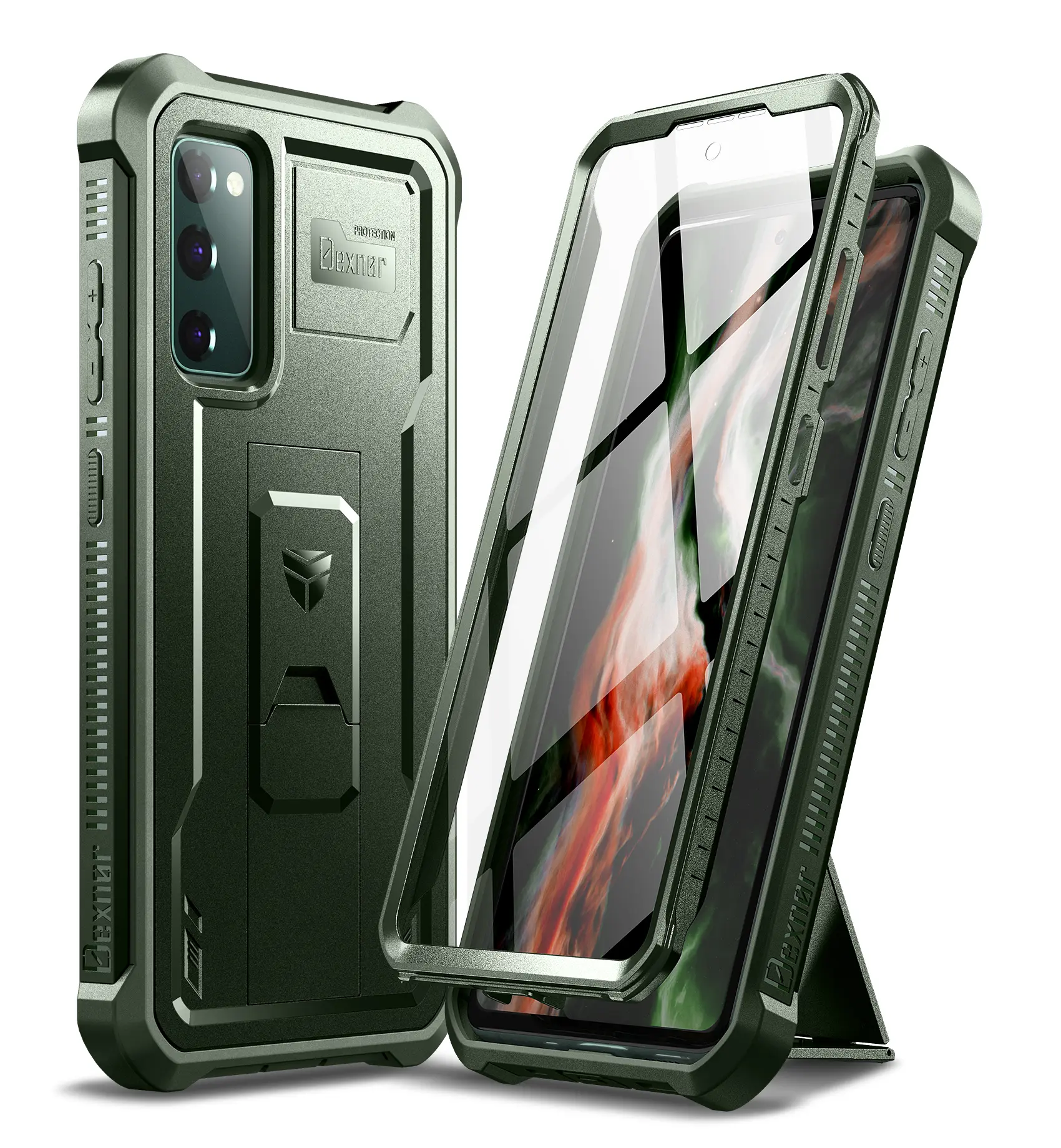 Dexnor for Samsung Galaxy S20 FE Case, [Built in Screen Protector and Kickstand] Heavy Duty Military Grade Protection Shockproof Protective Cover for Samsung Galaxy S20 FE 5G, 6.5 inch