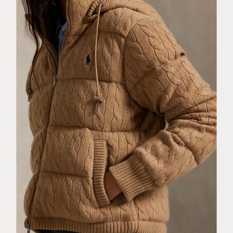 Polo Ralph Lauren - Cable-Knit Wool-Cashmere Puffer Jacket