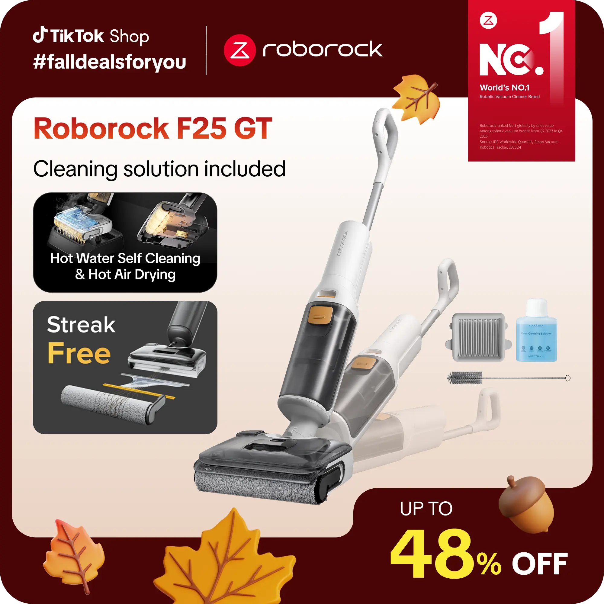 [SaleLink] Roborock F25 Series GT Wet Dry Vacuum Cleaner, Hot Air Drying & High temperature Self Cleaning, with 20000Pa, Edge Cleaning, Wet Mop Cleaner for Hard Floor, Cordless, Household Appliances #roborocknewarrives #TikTokShopFallDealsForYou