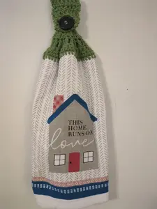 This House Runs on Love Double Hanging Kitchen Towel