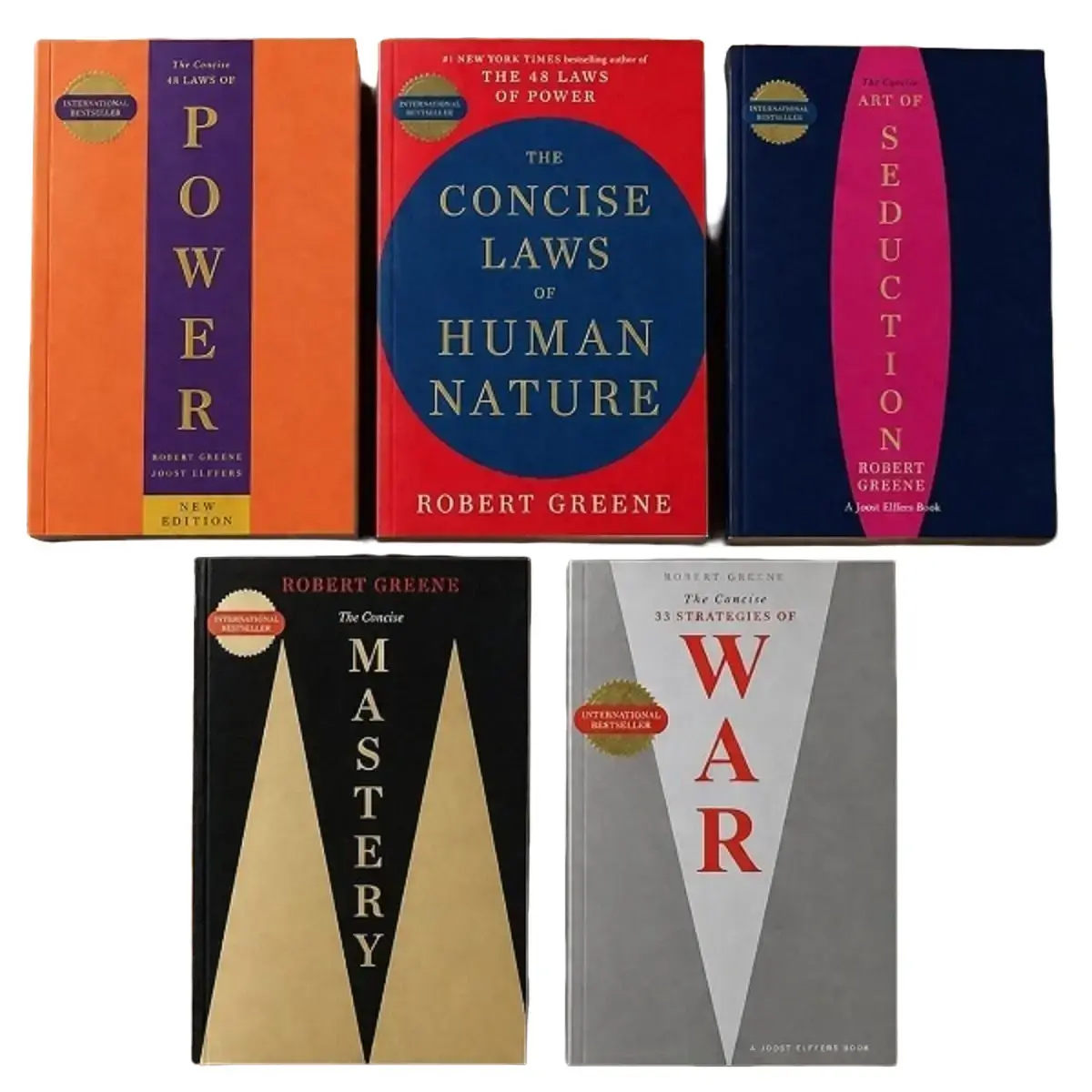 Robert Greene The Concise 5 Books Set (The Concise 48 Laws Of Power, The Concise Laws of Human Nature, The Concise Mastery, The Concise Art of Seduction & The Concise 33 Strategies Of War) Edition Self-Help