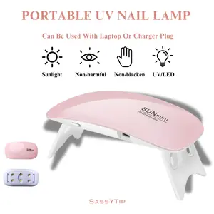 Mini Nail Lamp, UV Lamp, Usb UV/LED Nail Dryer, Polish Curing LED Lamp, Portable Manicure Tool (PINK)