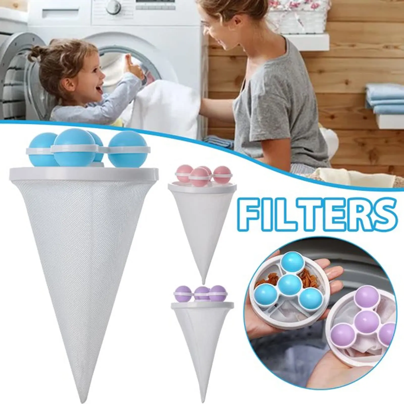 Washing Machine Lint Catcher, Reusable Laundry Filter Bag & Hair Remover, Floating Washer Filter Ball for Pet Hair, Lint & Debris, Laundry Room Essentials, Cleaning Hacks, Cleantok, Laundry Day