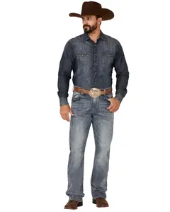 Wrangler Men's Retro Greeley Light Wash Stretch Relaxed Bootcut Jeans - 10Wrt20gl