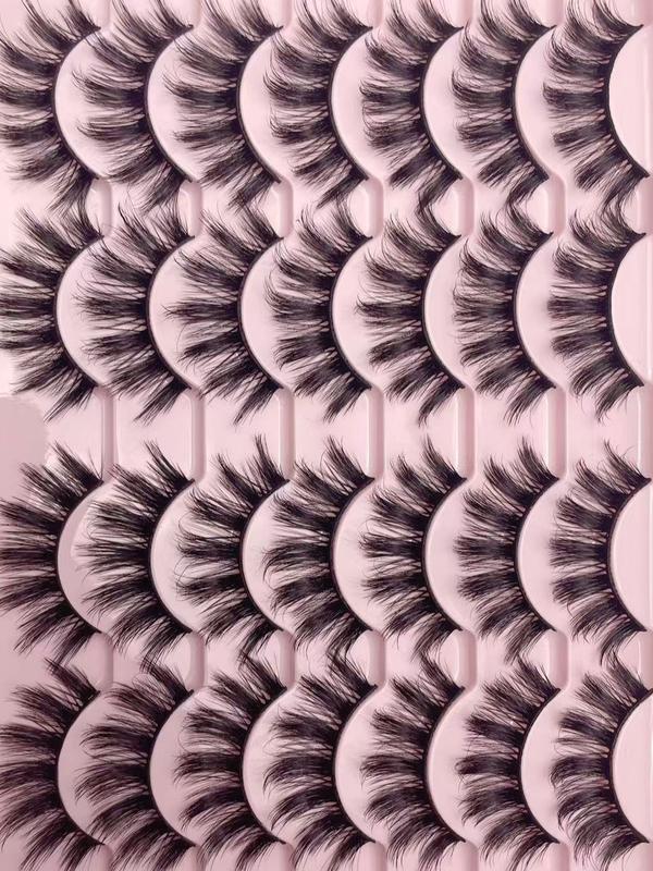 New 14pairs Cat Eye False Eyelashes Mink Eyelashes Invisible Band Lash Extension Natural False Eyelashes Cross Cluster Fairy 3D Faux Big Eye Long Fake Lashe