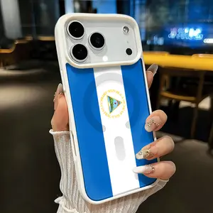 Phone Case: Nicaraguan Flag Magnetic Phone Case Is Suitable for iPhone 17 E Air Pro ProMax iPhone16 15 14 Plus 13 12 Mini 11 X XS XR. It Features a Fashionable and Trendy Pattern Design. Shockproof