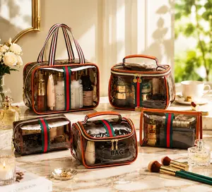 MeToMe | New Luxury Makeup Bag, Large Capacity Waterproof Cosmetic Organizer for Travel, Beach & Bathroom Hand Lightweight Stripe